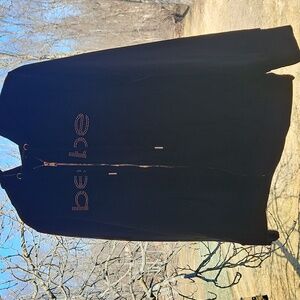 BEBE NWT Black Hoodie With Copper Zipper And Lettering